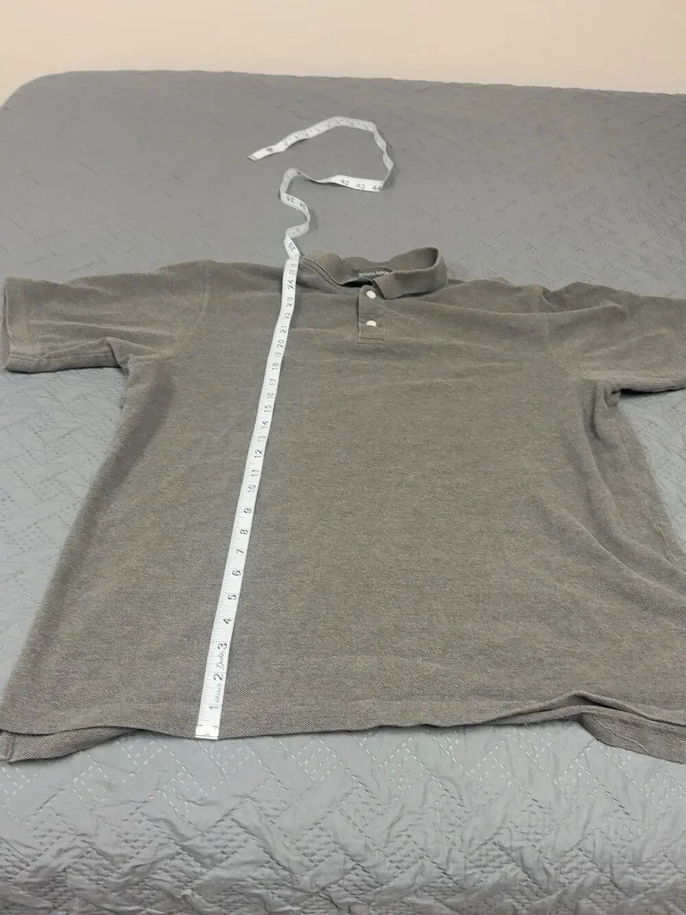 Banana Republic Mens Large Polo Shirt Gray 100% Cotton Made Mexico Classic